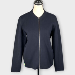 Maerz Muenchen Sweater Womans 40 (10 US) Pockets Full Zip Preppy Old Money